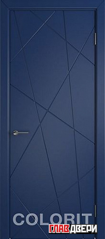 Дверь Colorit К5 ДГ (Синяя эмаль)