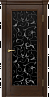 Дверь Linedoor Мальта-2 шоколад тон 30 со стеклом кружево на черном