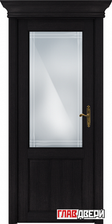 Дверь Status Classic 521 стекло Итальянская решетка (Дуб чёрный)