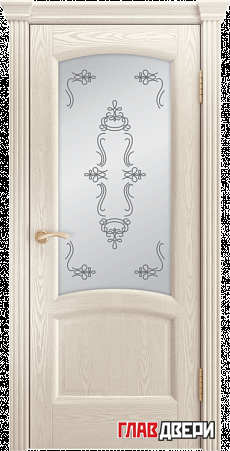 Дверь Linedoor Анталия-2 ясень жемчуг тон 27 со стеклом пальмира св