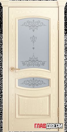 Дверь Linedoor Алина-М ясенть сливки тон 34 со стеклом шарм светлое