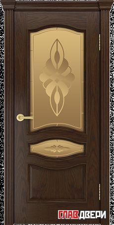 Дверь Linedoor Амелия-Л шоколад тон 30 со стеклом византия бр