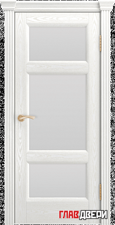 Дверь Linedoor Афина-2 ясень белый тон 38 со стеклом триплекс бел