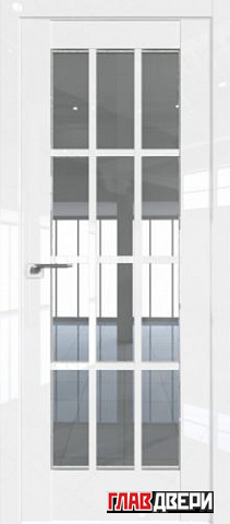 Дверь Profildoors 102L стекло прозрачное (Белый Люкс)