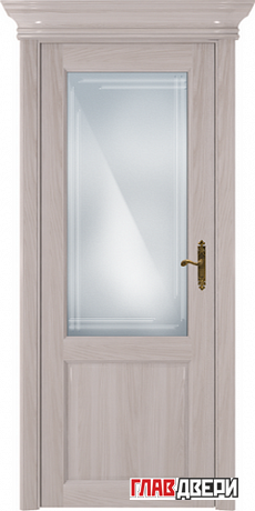 Дверь Status Classic 521 стекло гравировка Грань (Ясень)