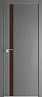 Дверь Profildoors 6ZN стекло Коричневый лак (матовая кромка) (Грувд Серый)