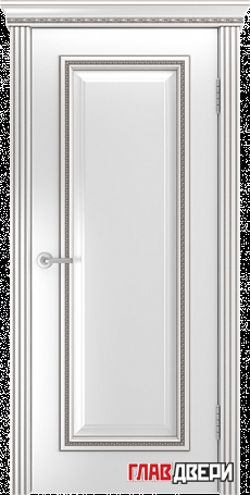 Дверь Linedoor Валенсия эмаль белая серебро Б009