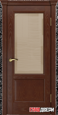 Дверь Linedoor Эстела-2 шервуд тон 35 со стеклом волна бр