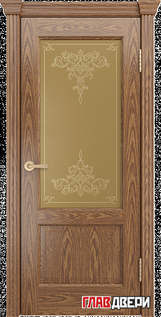 Дверь Linedoor Кантри-К дуб тон 45 со стеклом лира бронза