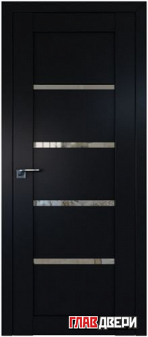 Дверь Profildoors 2.09U стекло прозрачное (Черный матовый)