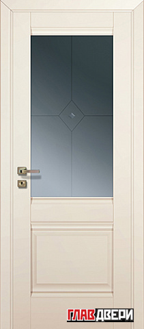 Дверь Profildoors 2U стекло Графит узор (Магнолия Сатинат)