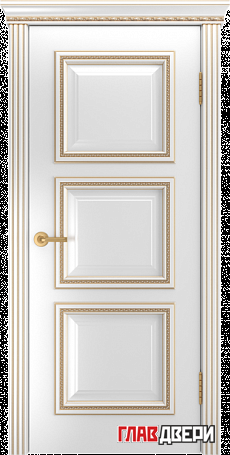 Дверь Linedoor Грация эмаль белая золото Б009