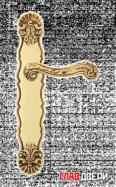 LOUVRE PL OFR, Дверные ручки MORELLI LUXURY на планке, цвет - Красное французское золото