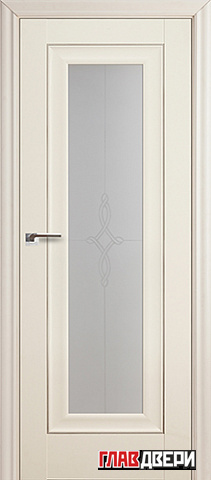 Дверь Profildoors 24X стекло Узор (молдинг серебро) (Эш Вайт)
