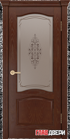 Дверь Linedoor Пронто-К шервуд тон 35 со стеклом вива бр