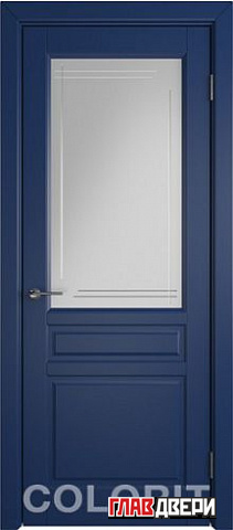 Дверь Colorit К2 ДО (Синяя эмаль)