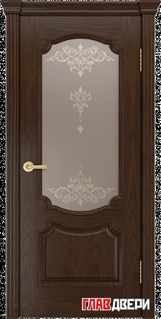 Дверь Linedoor Селеста-М шоколад тон 30 со стеклом шарм бр
