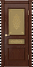 Дверь Linedoor Калина-П шевруд тон 35 со стеклом дамаск бр витраж золото