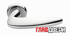 Дверные ручки MORELLI Luxury SUNRISE CSA/CRO Цвет - Матовый хром/полированный хром
