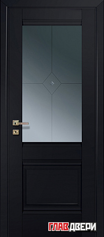 Дверь Profildoors 2U стекло Графит узор (Черный матовый)