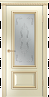 Дверь Linedoor Виолетта Д эмаль бисквит  с патиной золото L-багет Б009 эмалевый карниз Б0013 пальмира св