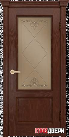 Дверь Linedoor Кантри-П шервуд тон 35 со стеклом узор бр