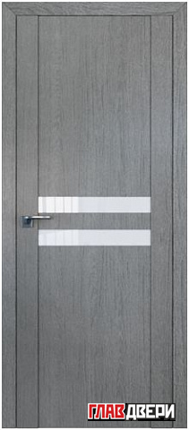 Дверь Profildoors 2.03XN стекло Белый лак (Грувд Серый)