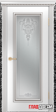 Дверь Linedoor Валенсия эмаль белая серебро версаль Б009
