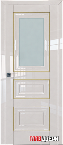 Дверь Profildoors 26L стекло матовое (молдинг золото) (Магнолия Люкс)