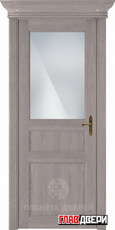 Дверь Status Classic 532 стекло белое матовое (Серый дуб)