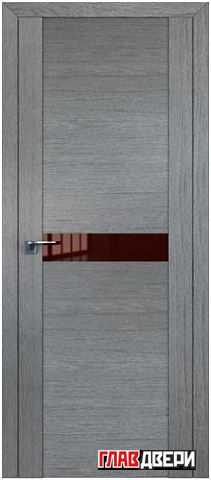 Дверь Profildoors 2.05XN стекло Коричневый лак (Грувд Серый)