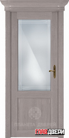 Дверь Status Classic 521 стекло Итальянская решетка (Серый дуб)