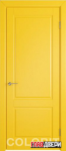 Дверь Colorit К1 ДГ (Желтая эмаль)