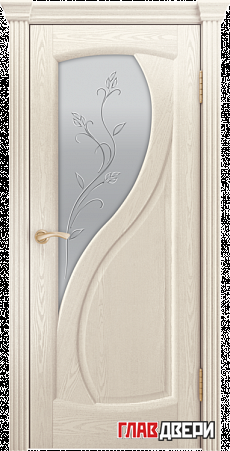 Дверь Linedoor Новый стиль-2 ясень жемчуг тон 27 со стеклом ирис св