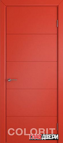 Дверь Colorit К4 ДГ (Красная эмаль)