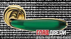 Дверные ручки MORELLI Luxury MURANO OTL/VERDE Цвет - Золото/матовое стекло зеленое