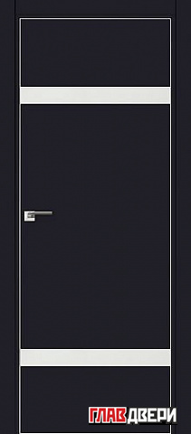 Дверь Profildoors 3E стекло Белый лак (матовая кромка) (Черный матовый)
