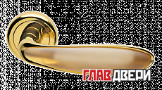 Дверные ручки MORELLI Luxury MURANO OTL/AMBRA Цвет - Золото/матовое стекло янтарь