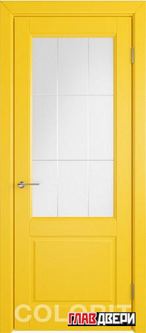 Дверь Colorit К1 ДО (Желтая эмаль)