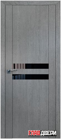 Дверь Profildoors 2.03XN стекло Черный лак (Грувд Серый)