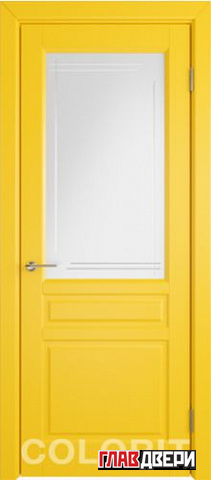 Дверь Colorit К2 ДО (Желтая эмаль)