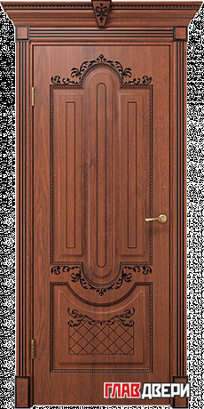 Дверь Velldoris Олимпия ПГ (Дуб янтарный+патина черная)