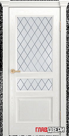 Дверь Linedoor Калина ясень белый тон 38 со стеклом милтон св