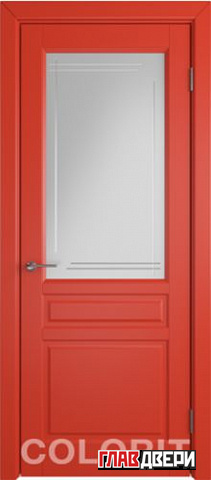 Дверь Colorit К2 ДО (Красная эмаль)