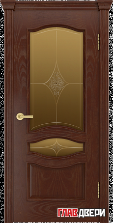 Дверь Linedoor Амелия-Л шевруд тон 35 со стеклом амелия 3Д бр