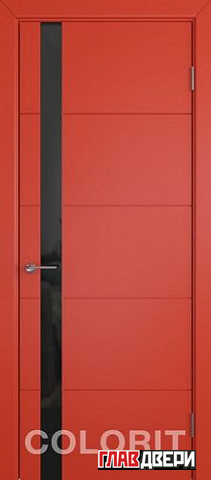Дверь Colorit К4 ДО (Красная эмаль)