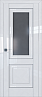 Дверь Profildoors 28L стекло Графит (молдинг серебро) (Белый Люкс)