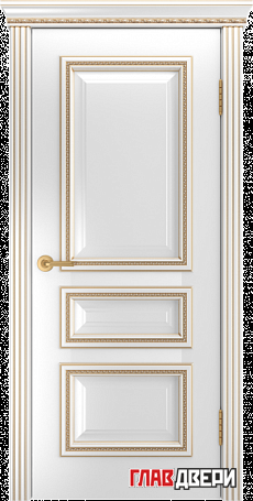 Дверь Linedoor Агата эмаль белая золото Б009