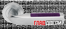 Дверные ручки MORELLI Luxury MATRIX-2 CSA/IGUANA Цвет - Матовый хром/вставка из натуральной кожи игуаны