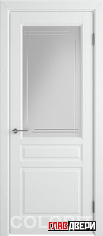 Дверь Colorit К2 ДО (Белая эмаль)